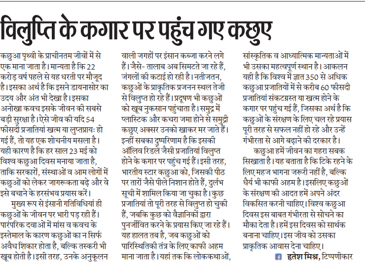 विलुप्ति के कगार पर पहुंच गए कछुए